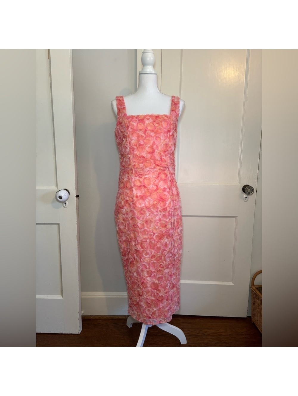 Just Me Pink Floral Midi Dress